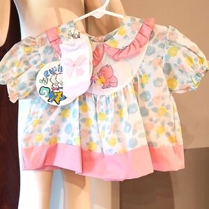 CUTIES BY JUDY VINTAGE NEW DRESS SIZE 24M. ADDED A PAIR OF SOCKS.
